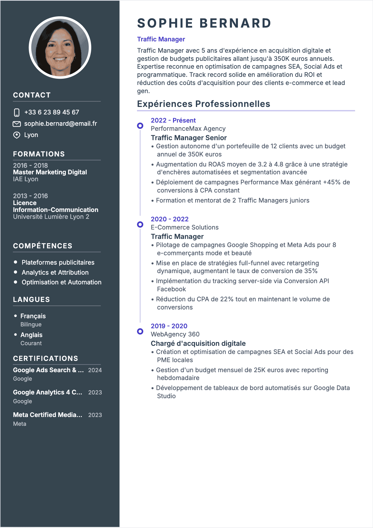 Télécharger le modèle de CV Traffic manager Modèle de CV Traffic manager, Intermediate