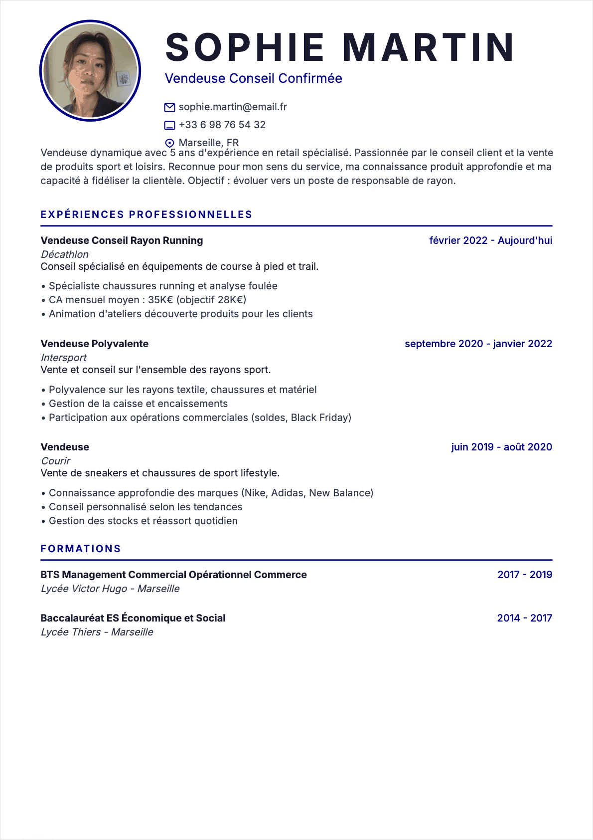 Télécharger le modèle de CV Vendeur Modèle de CV Vendeur, Intermediate