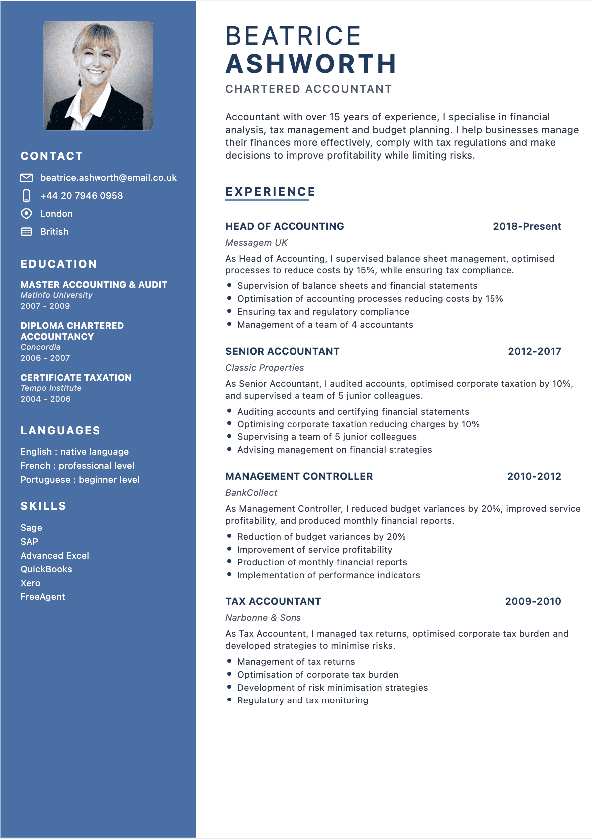 Template CV flow - Modèle professionnel optimisé ATS